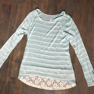 Striped/Lace Sweater